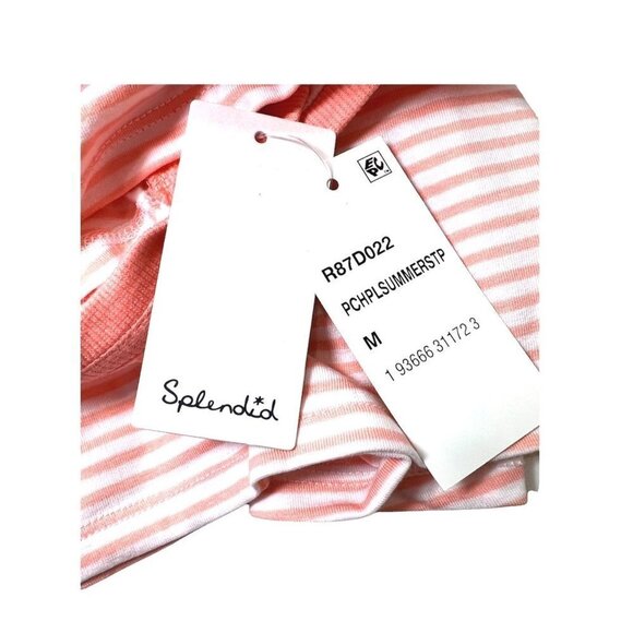 Splendid Womens Peach Striped Sleeveless PJS Tank Shortie pajama Sets Sz M NWT - Picture 7 of 9